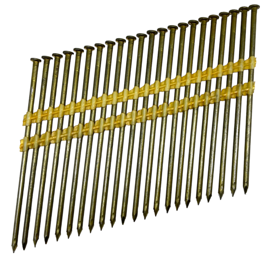 Реечные гвозди 21 градус 3.8x110 мм гладкие / 1500 шт // Mainpack