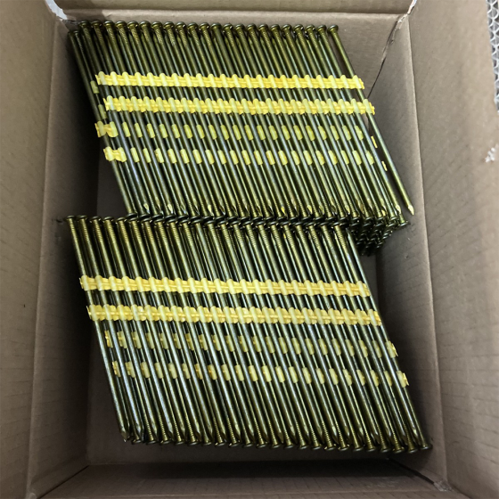 Реечные гвозди 21 градус 3.8x110 мм гладкие / 1500 шт // Mainpack