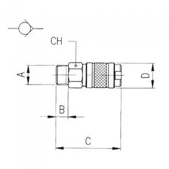 Муфта БРС Aignep 10100001, с наружной резьбой G1/8"