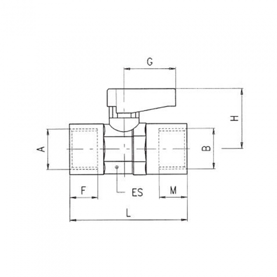 Кран муфтовый Aignep 0630000002, с внутренней резьбой G1/4"→G1/4"