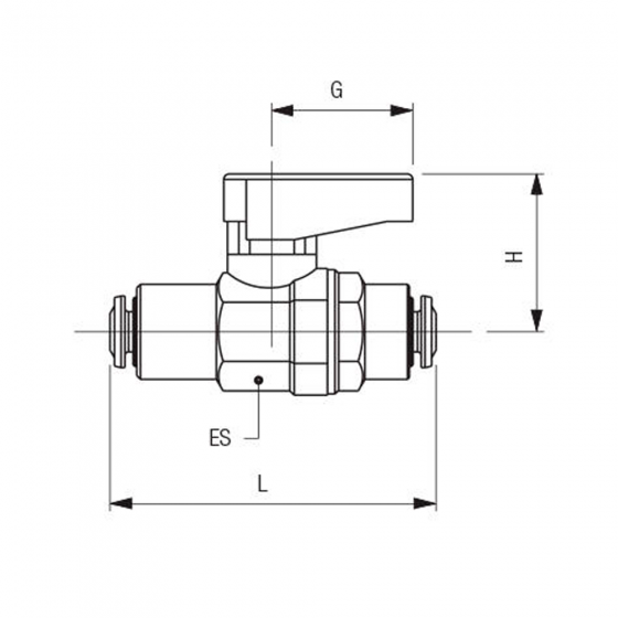 Кран цанговый Aignep 0656000076, Ø12→Ø12