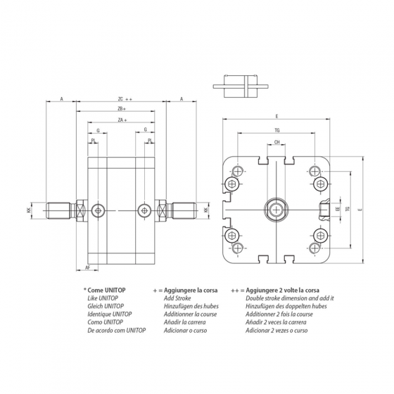 Пневмоцилиндр 40х100 Aignep WJM0400100, компактный