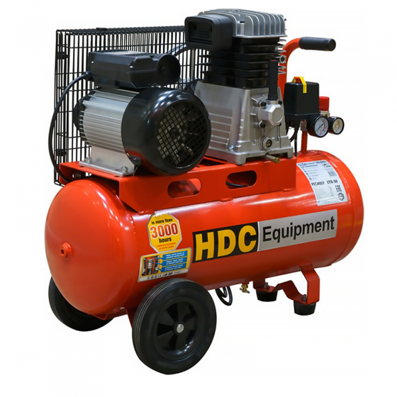 Компрессор HDC HD-A051 (396 л/мин, 10 атм, ременной, масляный, ресив. 50 л, 220 В, 2.20 кВт)