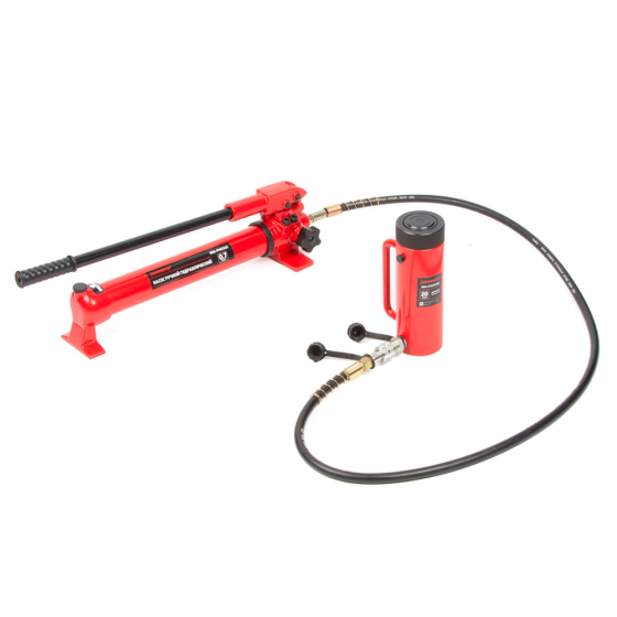 Домкрат гидравлический, однополостной, с фиксирующей гайкой 20 т, ход 100 мм [HRH-CY0200005]