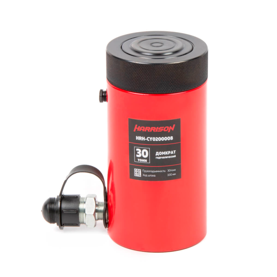 Домкрат гидравлический, однополостной, с фиксирующей гайкой 30 т, ход 100 мм [HRH-CY0200008]