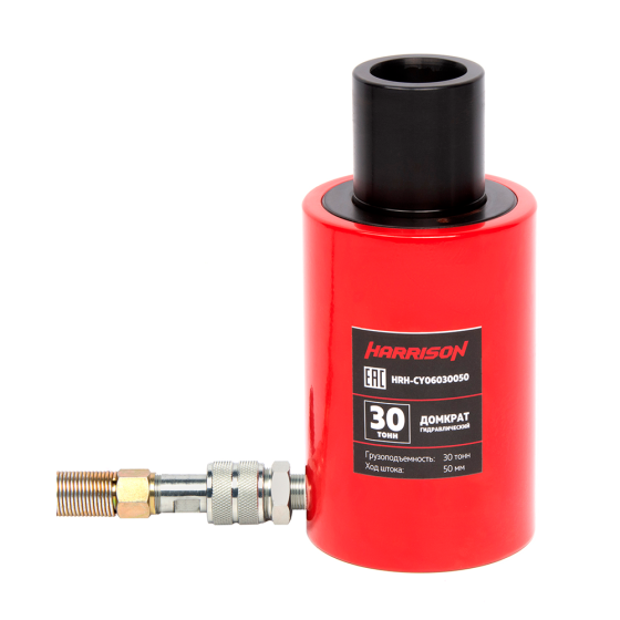 Домкрат гидравлический с полым штоком, однополостной 30 т, ход 50 м [HRH-CY06030050]