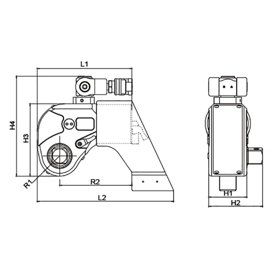 Гайковерт гидравлический с приводным квадратом, 1″, 451-4512 Нм [HRH-WE03045120]