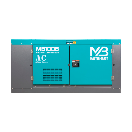 Винтовой дизельный компрессор Master Blast MB-100В-10+АС с осушителем, на раме