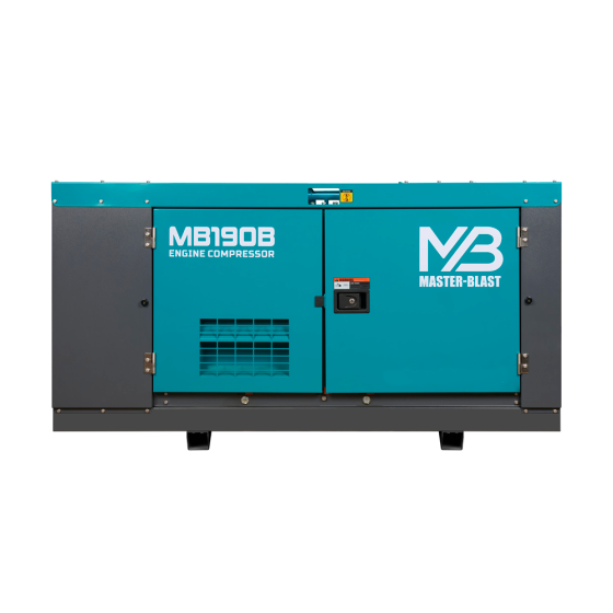 Винтовой дизельный компрессор Master Blast MB-190B-7 на раме