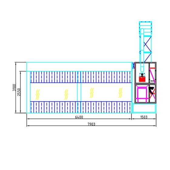 Пост подготовки к окраске с диагональным потоком воздуха WDK410M